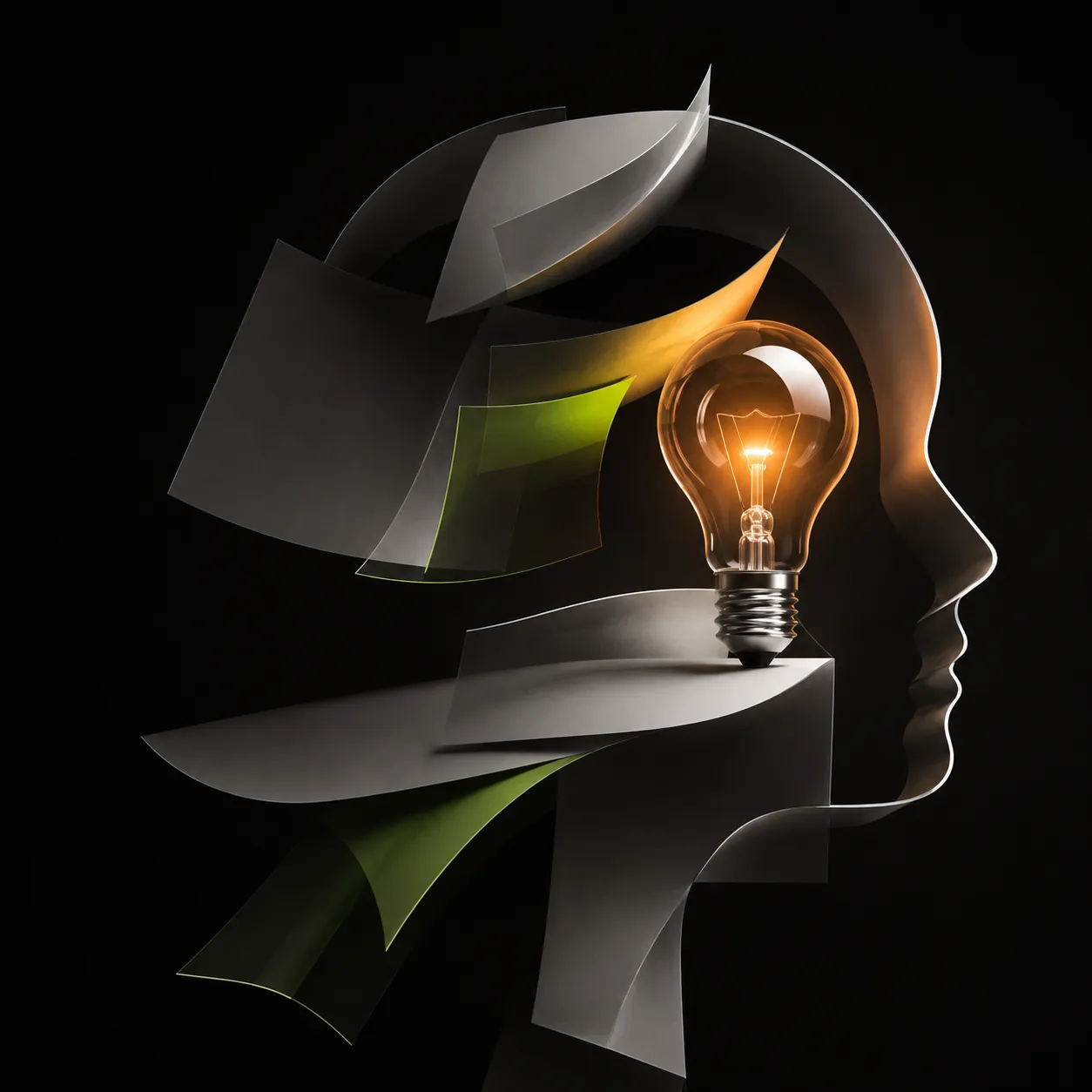 Head-with-lightbulb illustration — cognitive performance