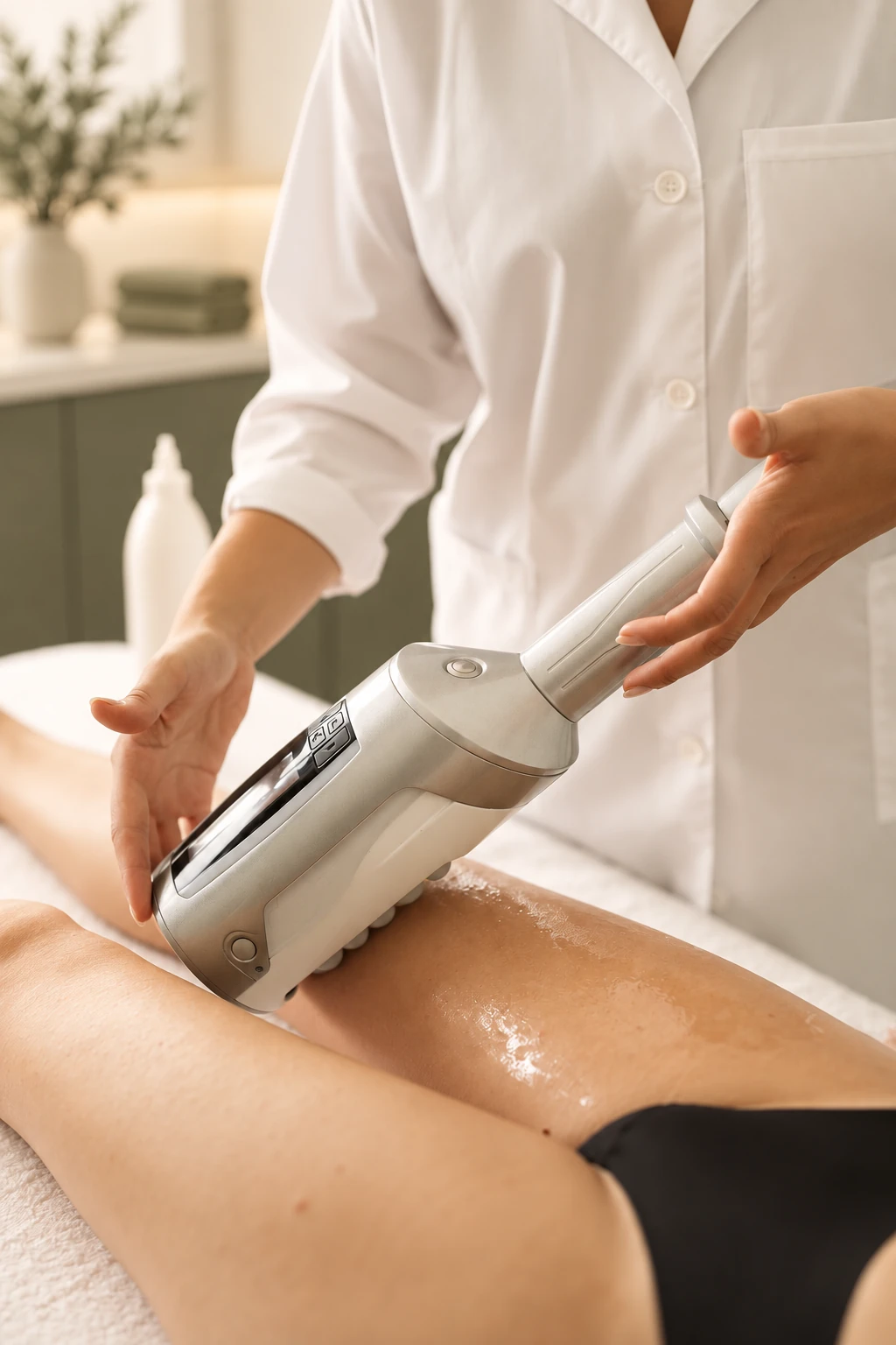 Endospheres handpiece during a body treatment