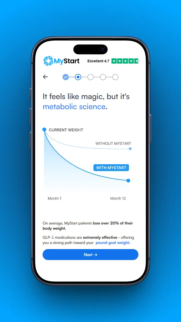 MyStart Health mobile screen 1