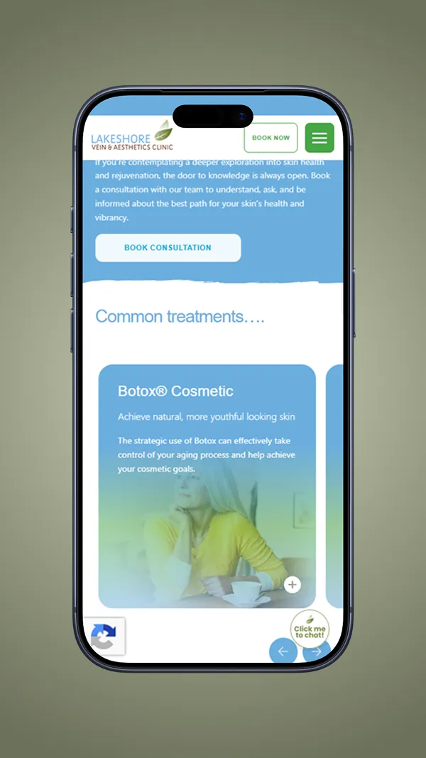 Lakeshore Vein & Aesthetics Clinic mobile screen 2