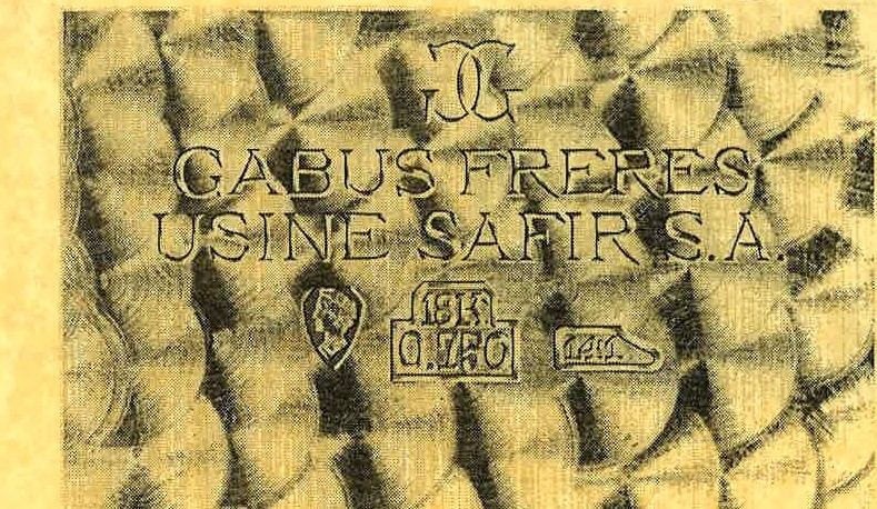Gabus Frères, Usine Safir S.A. — case-back engraving