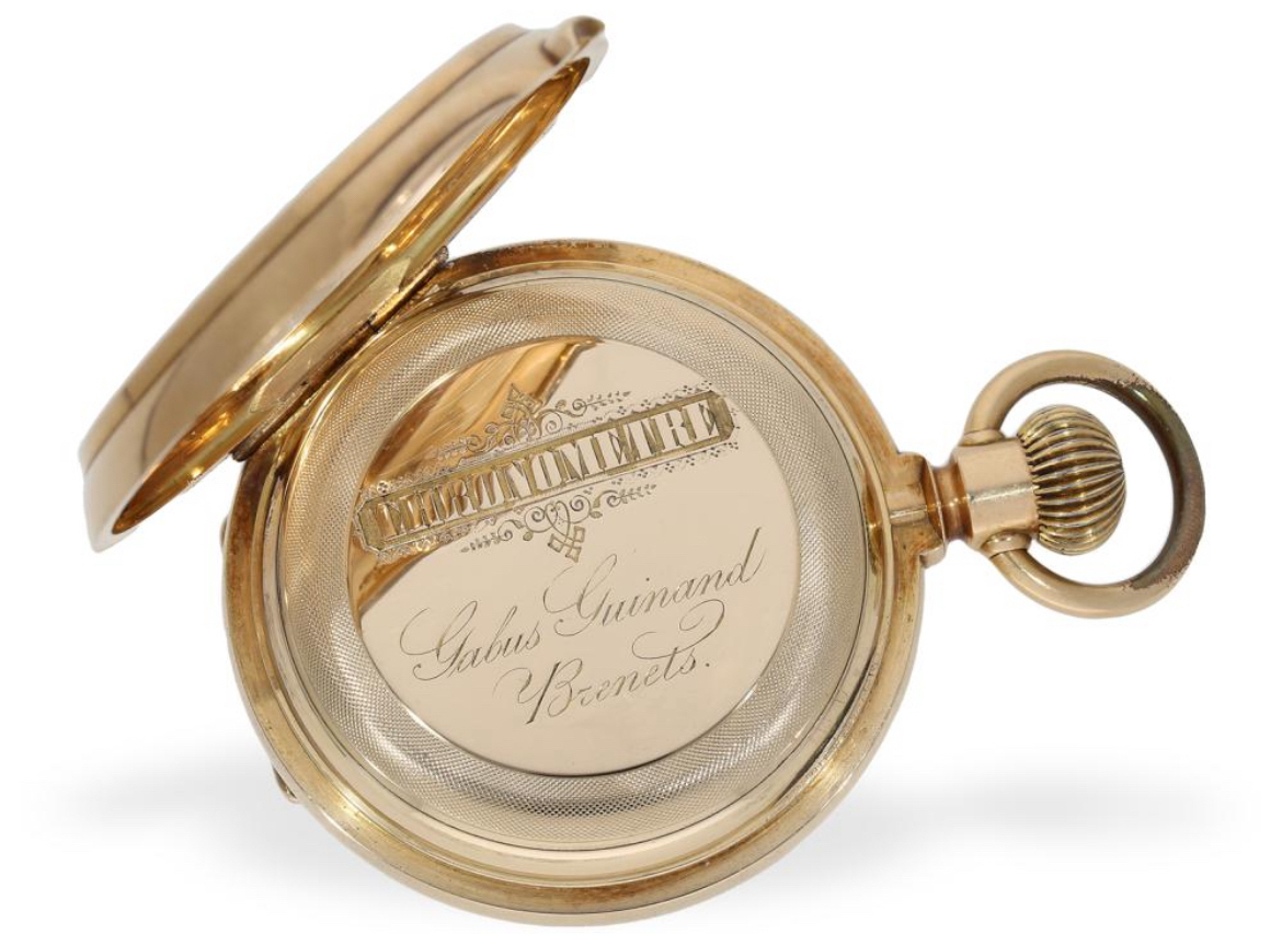 Gabus-Guinand pivoted-detent chronometer caseback, No. 12275
