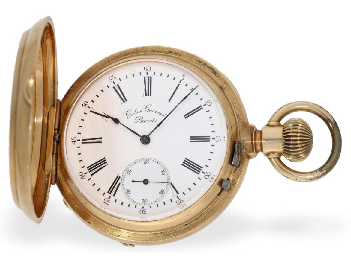 Gabus-Guinand pivoted-detent chronometer, No. 12275, dial
