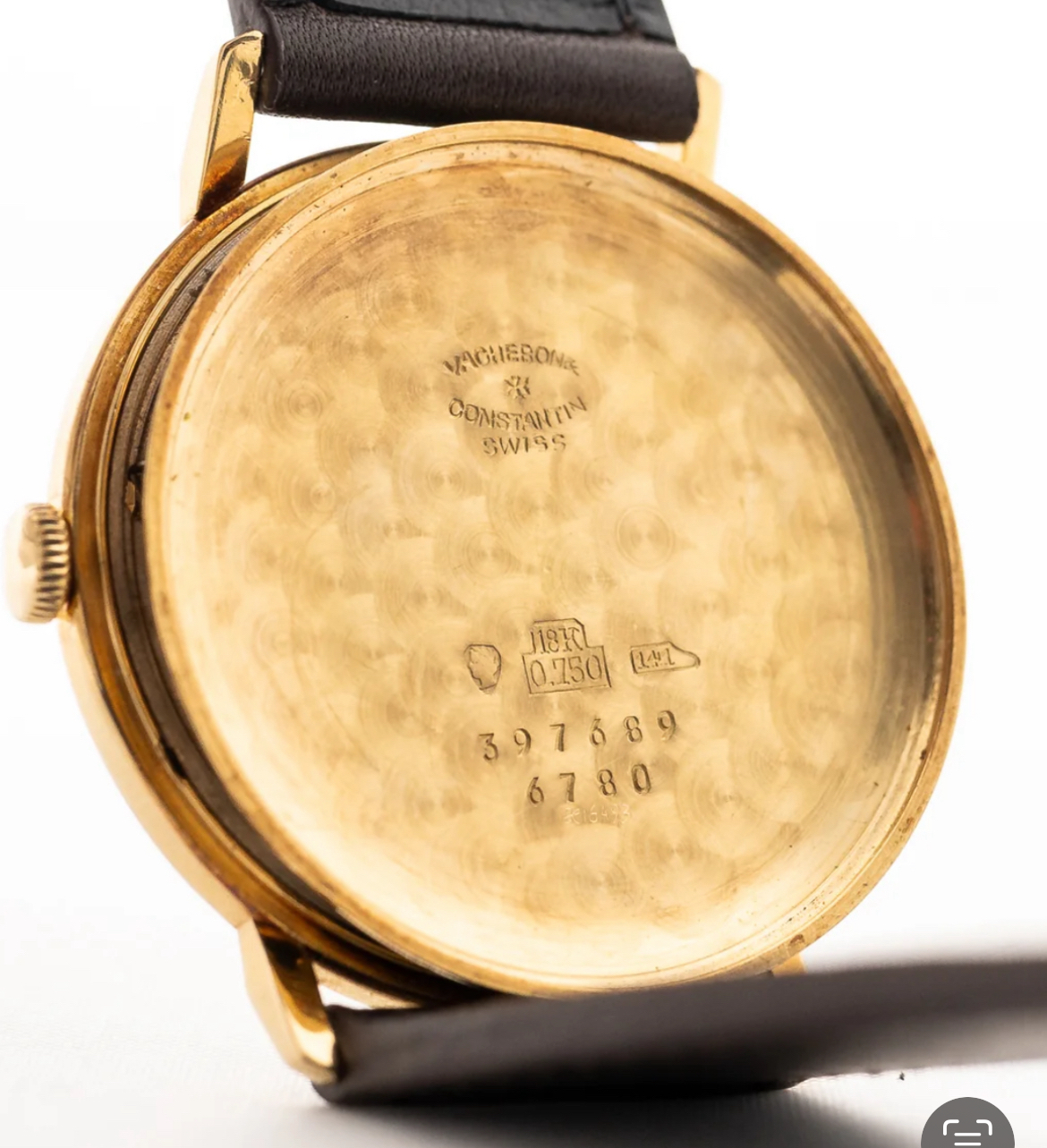Vacheron Constantin Ref. 6780 caseback, Hammerhead №141 mark