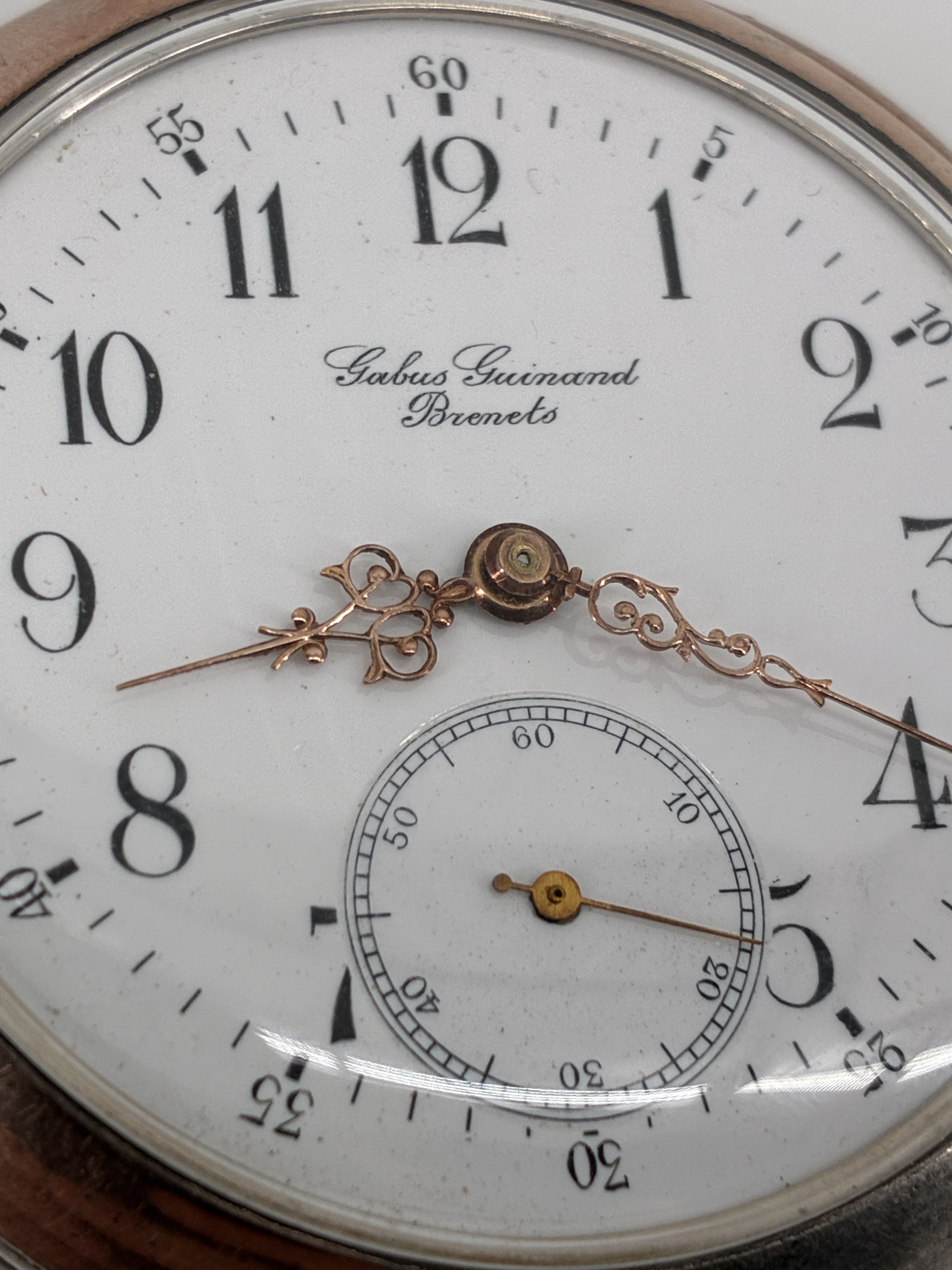 Gabus-Guinand Silver Pocket Watch, Held example