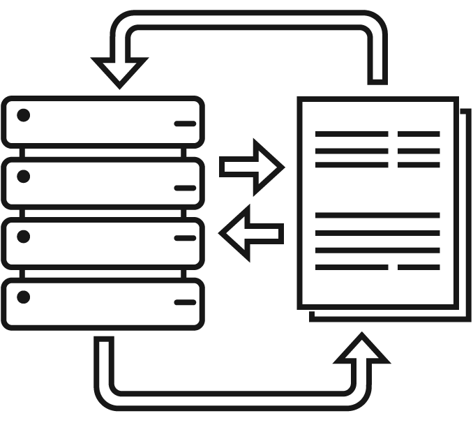 Server exchange with electronic health reports
