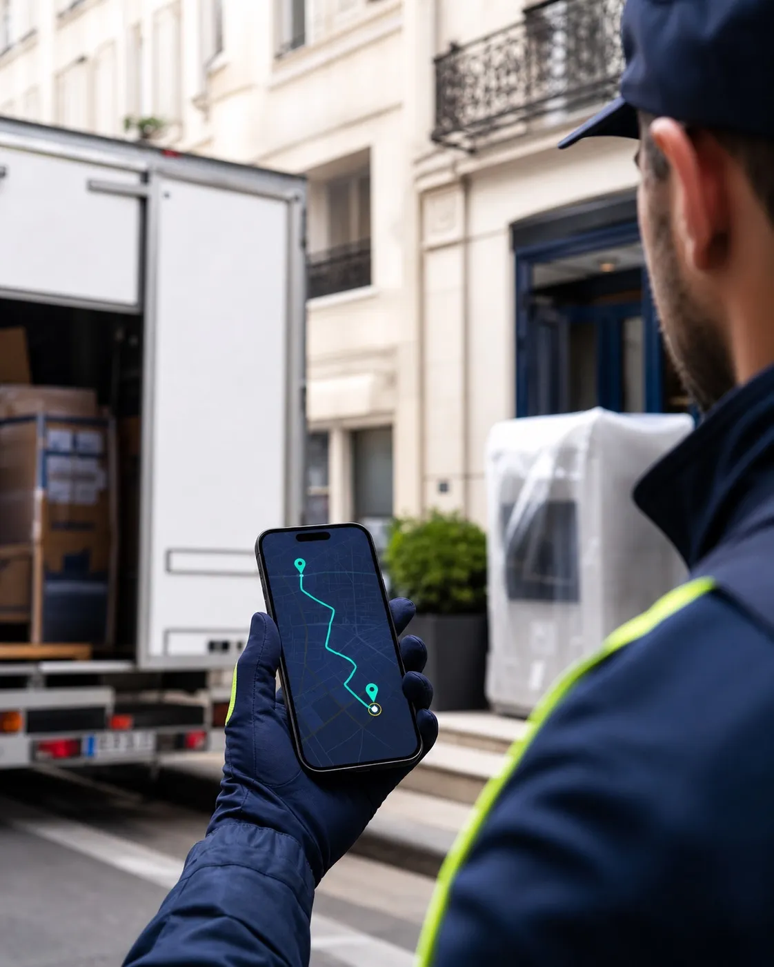Suivi de tournée sur écran mobile
