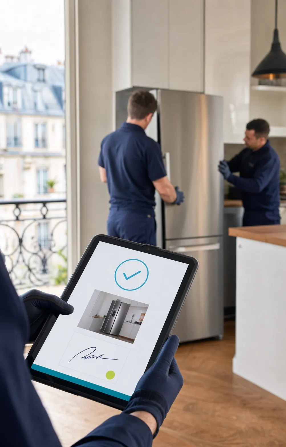 Preuve de livraison signée sur tablette