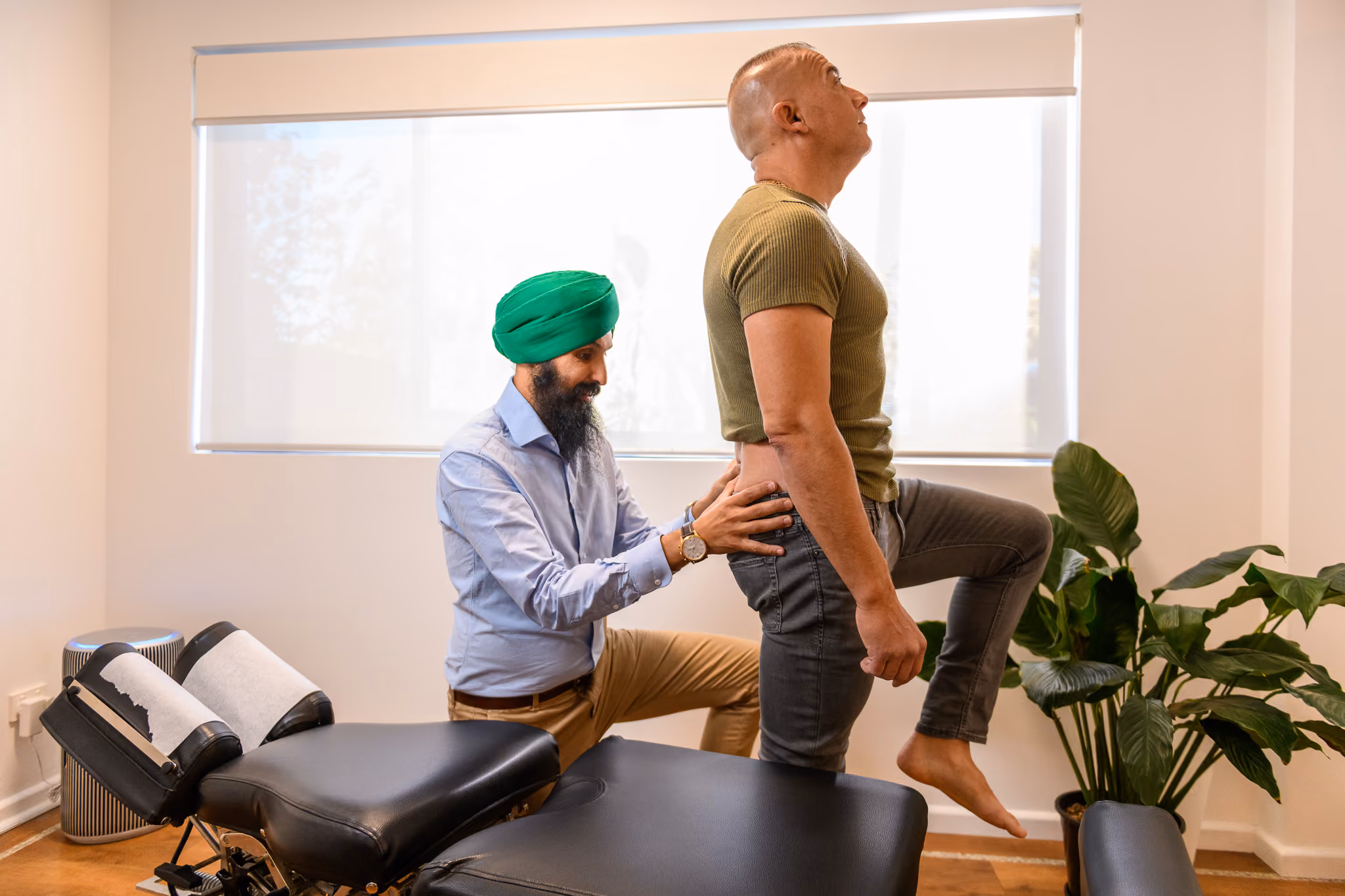 Spinal range of motion assessment at Back Space Chiropractic