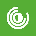 White circular radar icon on a green square background.