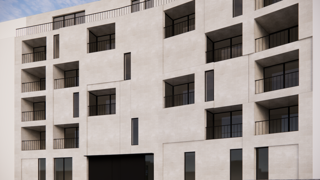 Render van de meergezinswoning in Leuven