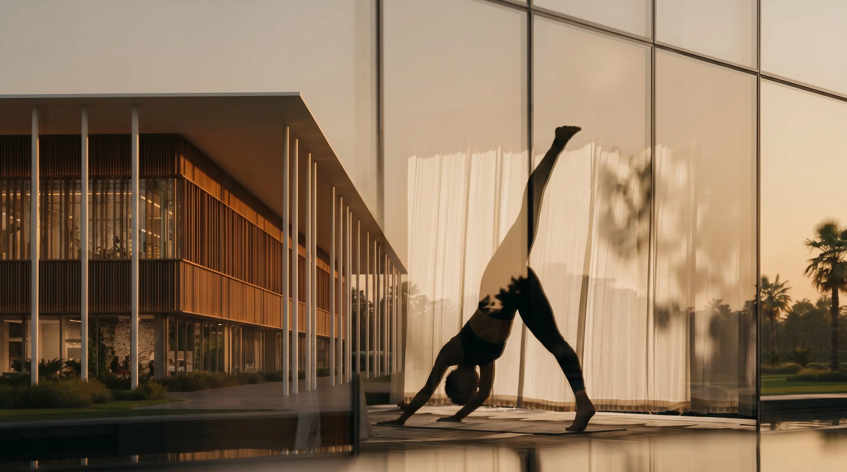 A woman doing Yoga.