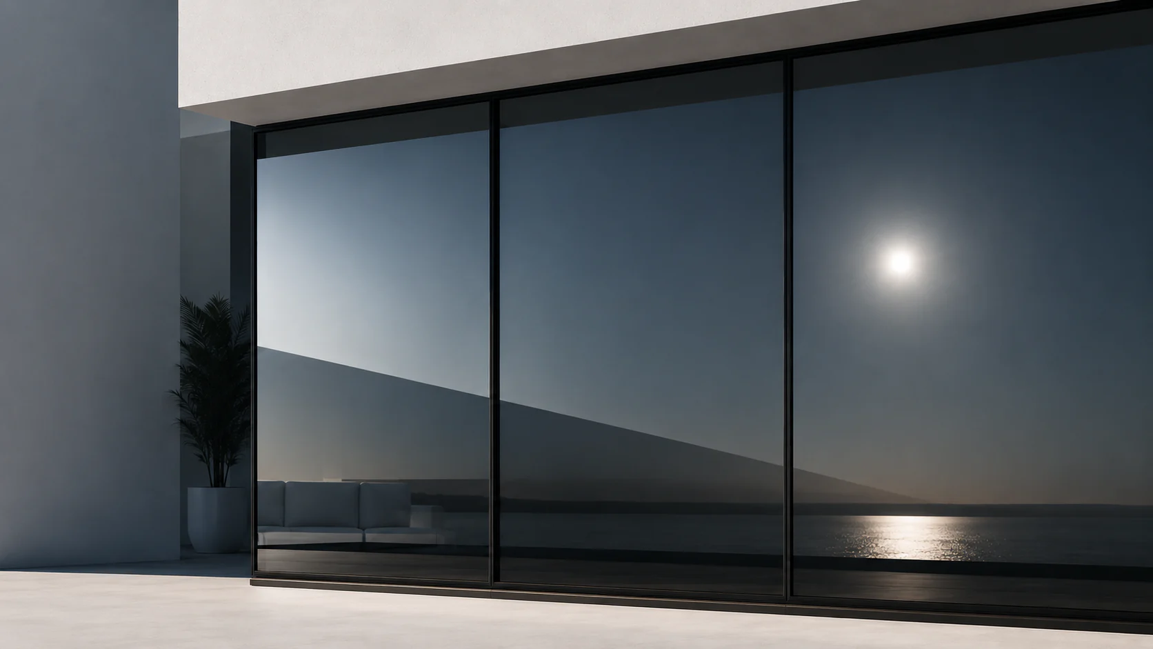 Film solaire posé sur une baie vitrée à Antibes