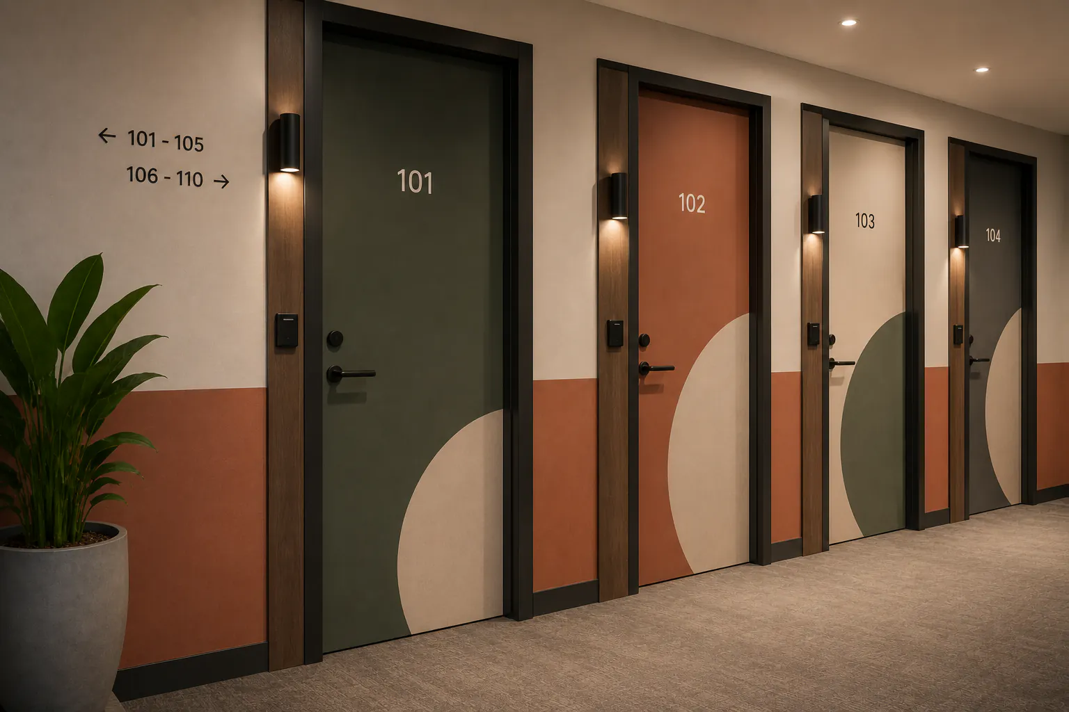 Ensemble de portes habillées en covering décoratif