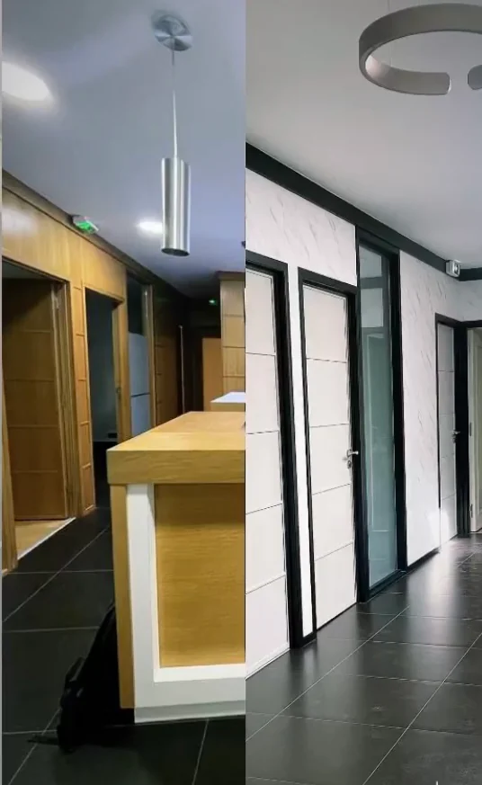 Cabinet médical avant et après habillage en film décoratif — Monaco