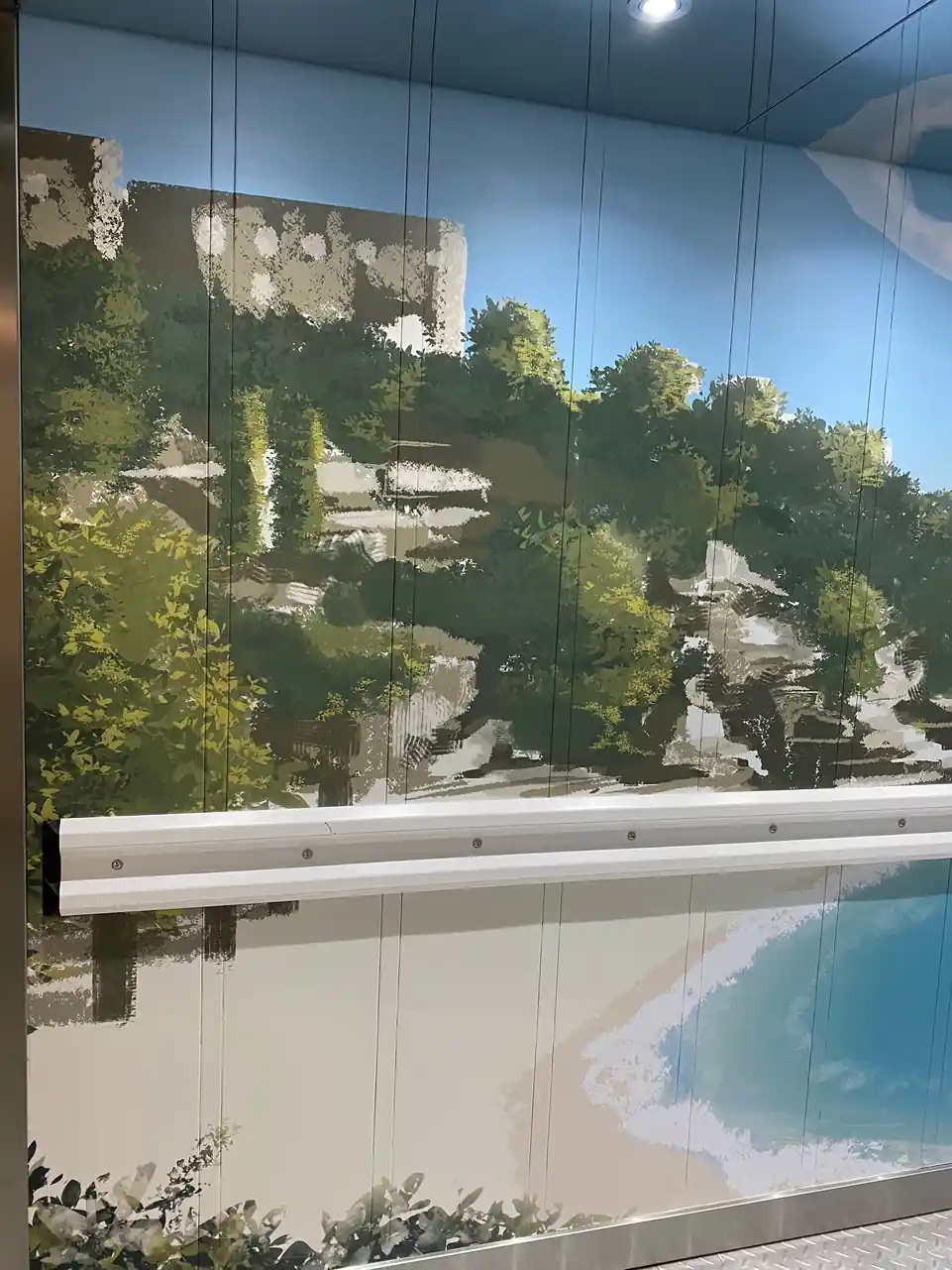 Détail du décor imprimé d'un monte-voiture — Monaco