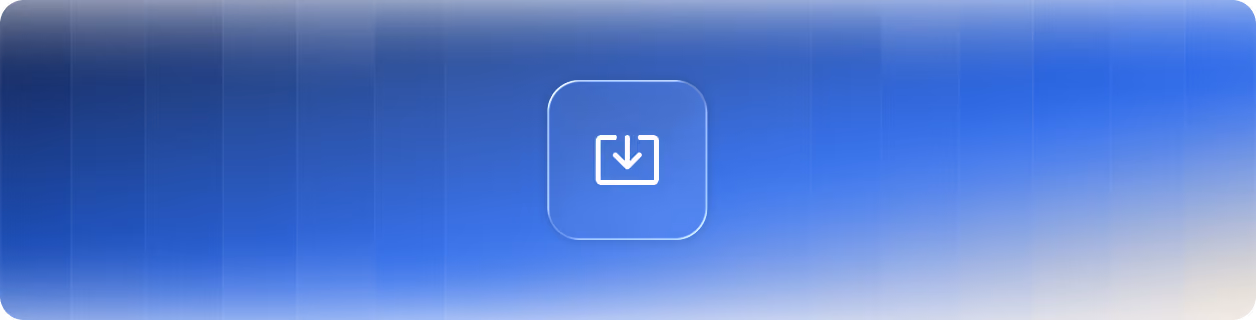 Blau verlaufender Hintergrund mit einem weißen Download-Pfeilsymbol in der Mitte.