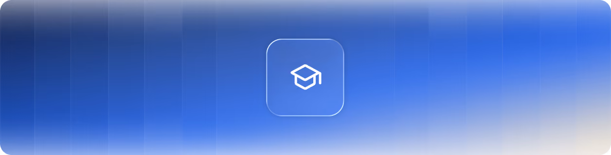 Symbol eines hexagonalen Umrisses mit einem Abschlusskappen-Icon in der Mitte vor einem Verlaufshintergrund in Blau- und Weißtönen.
