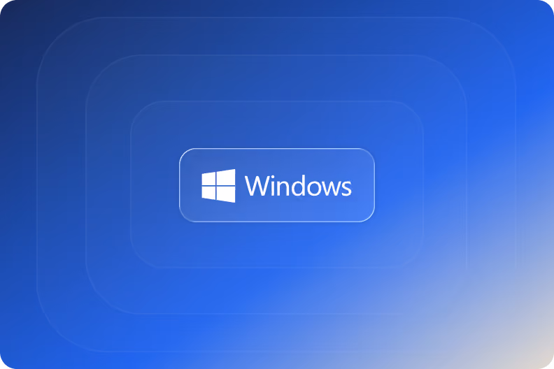 Windows-Logo in weiß auf blauem Hintergrund mit einem Verlauf nach rechts unten.