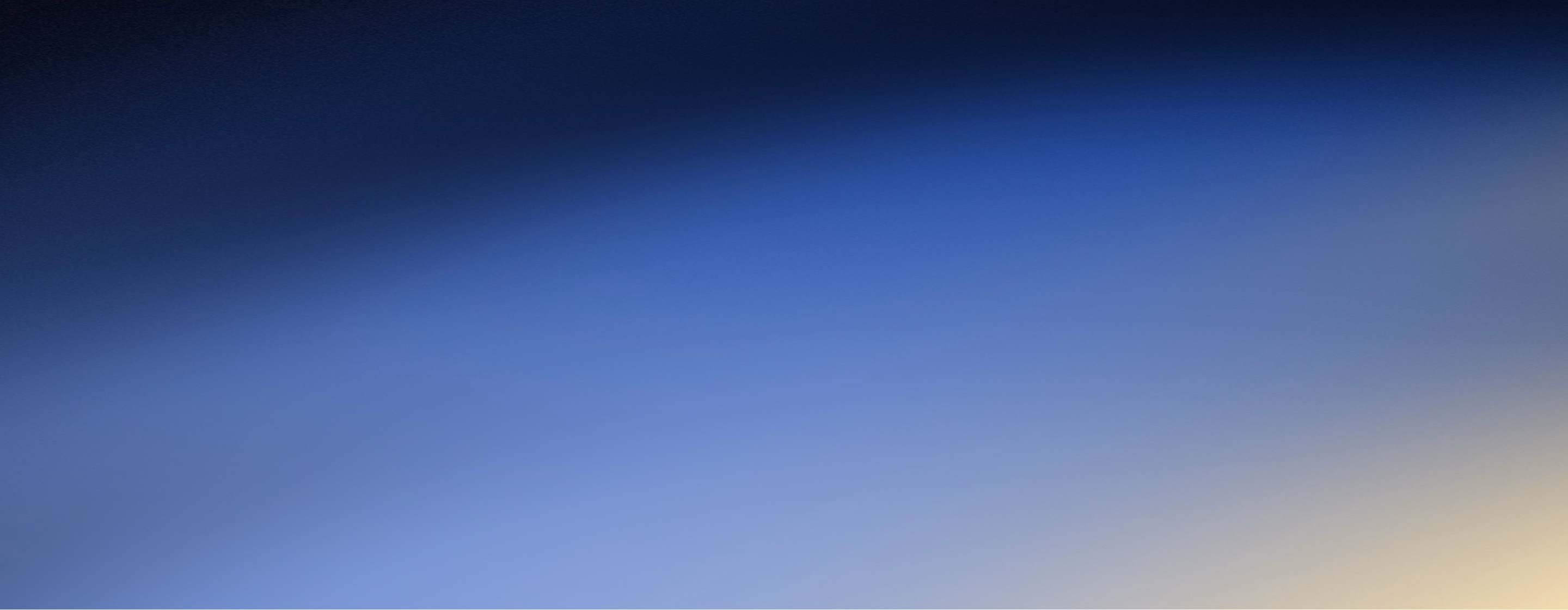Verlauf von dunklem bis hellem Blau mit weich verschwommenen Übergängen, unten rechts leichtes Gelb.