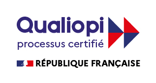 Logo officiel de la certification Qualiopi — processus certifié, République française