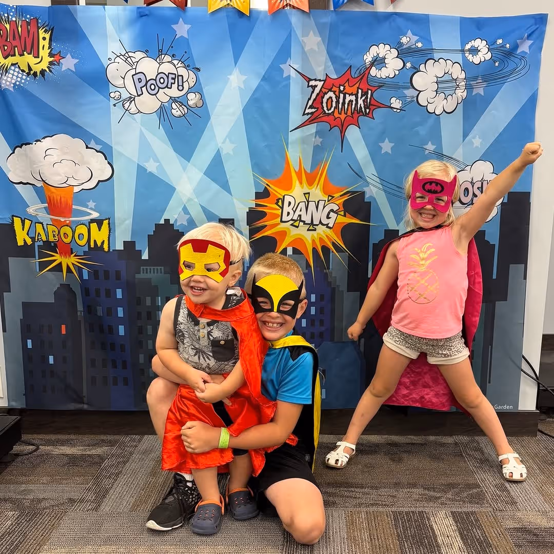 Young children during a chiropractic visit