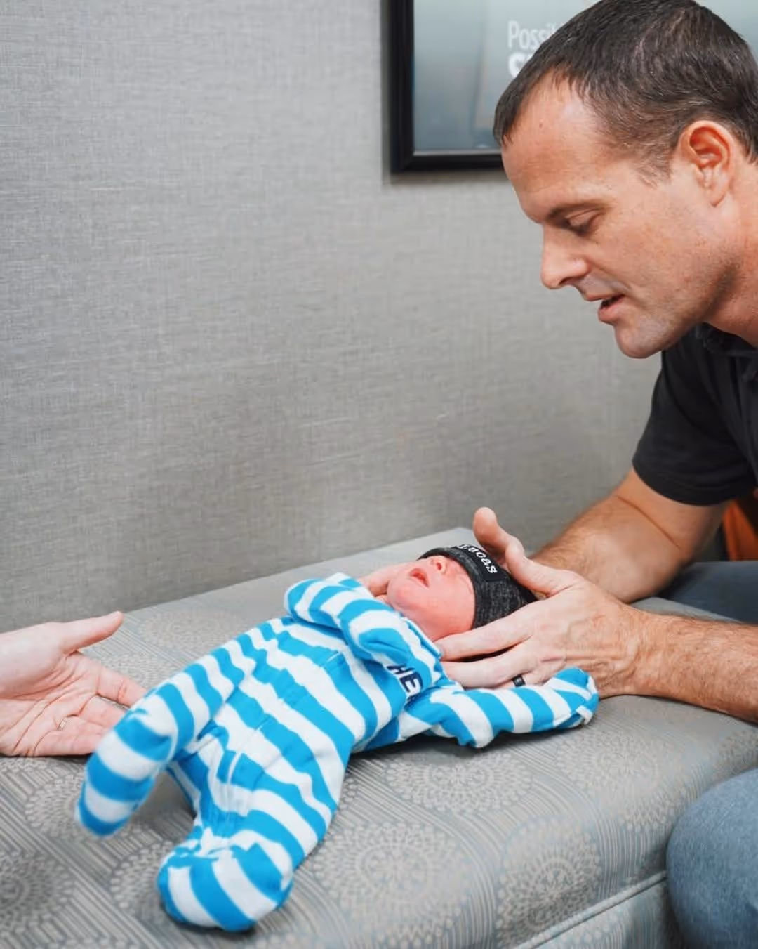 Child receiving a pediatric chiropractic adjustment