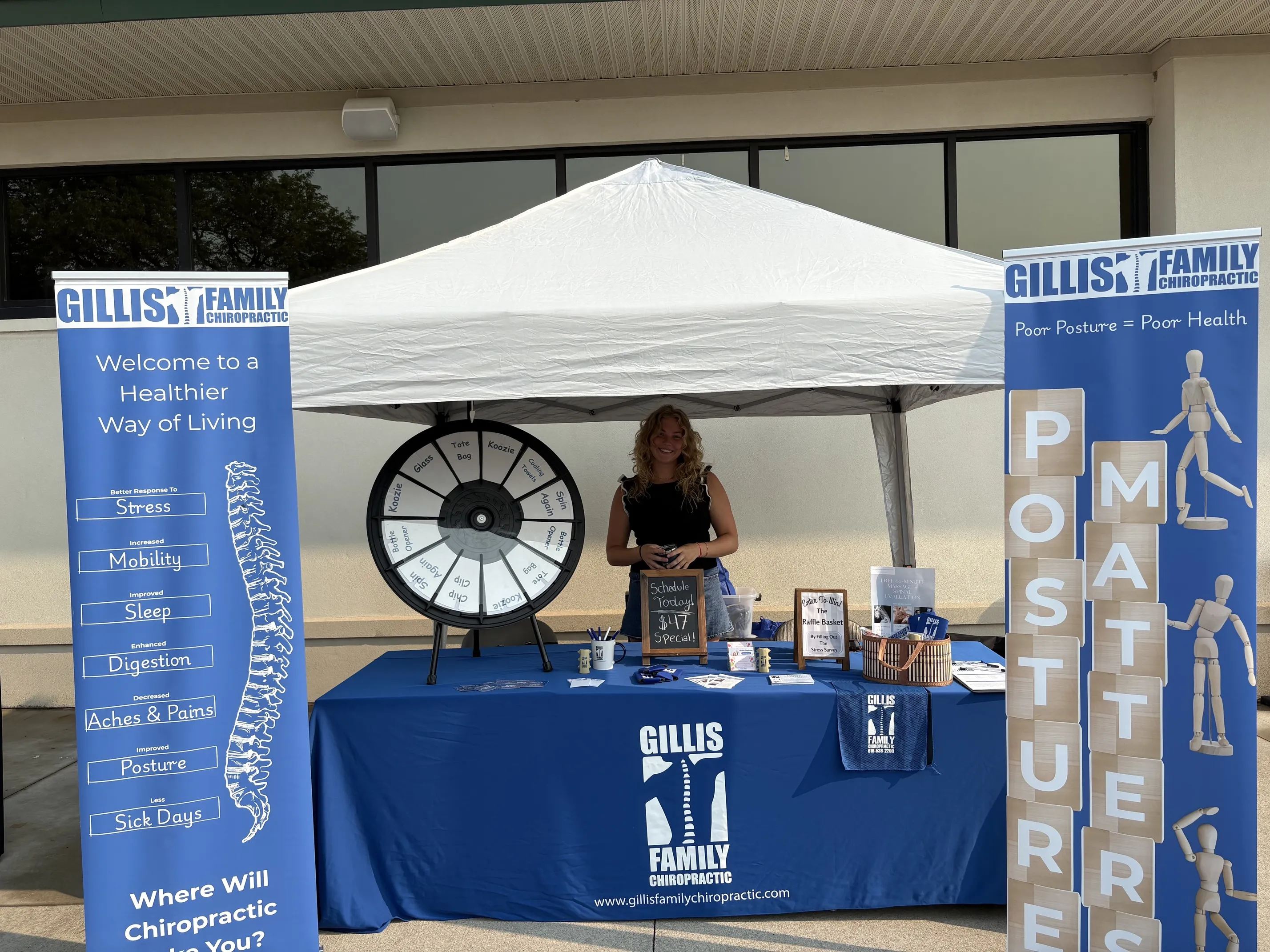 Gillis Family Chiropractic staff at a community health fair booth