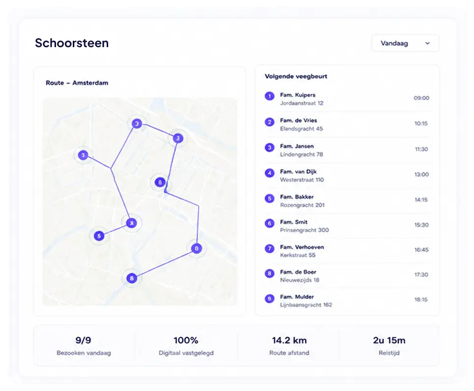 Planningssoftware voor schoorsteenvegers en kachelspecialisten.