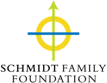Yellow circle with a vertical green arrow through it and a horizontal blue line on a black background.