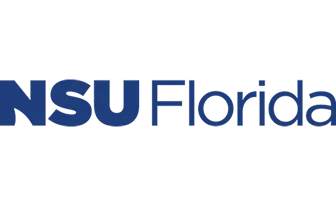 NSU Florida text logo in blue and gray font.