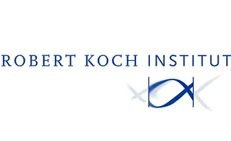 Robert Koch Institute text with a stylized fish logo in blue and gray.