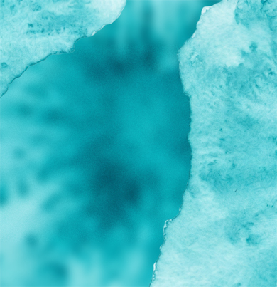 Close-up view of textured icy surfaces surrounding a central deep blue area, resembling ice or frozen water.