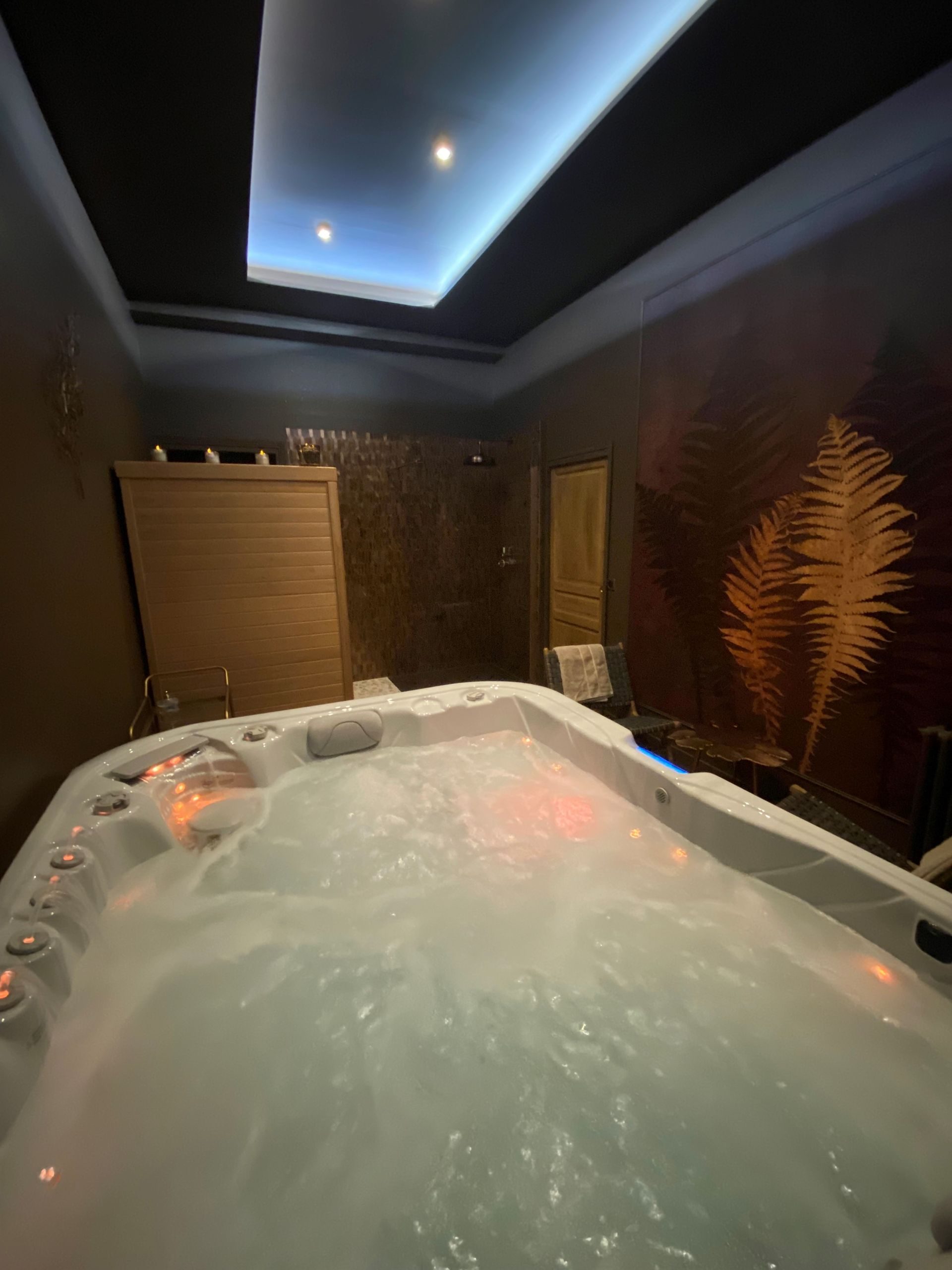 Bain à remous et jets hydromassants de l'espace spa
