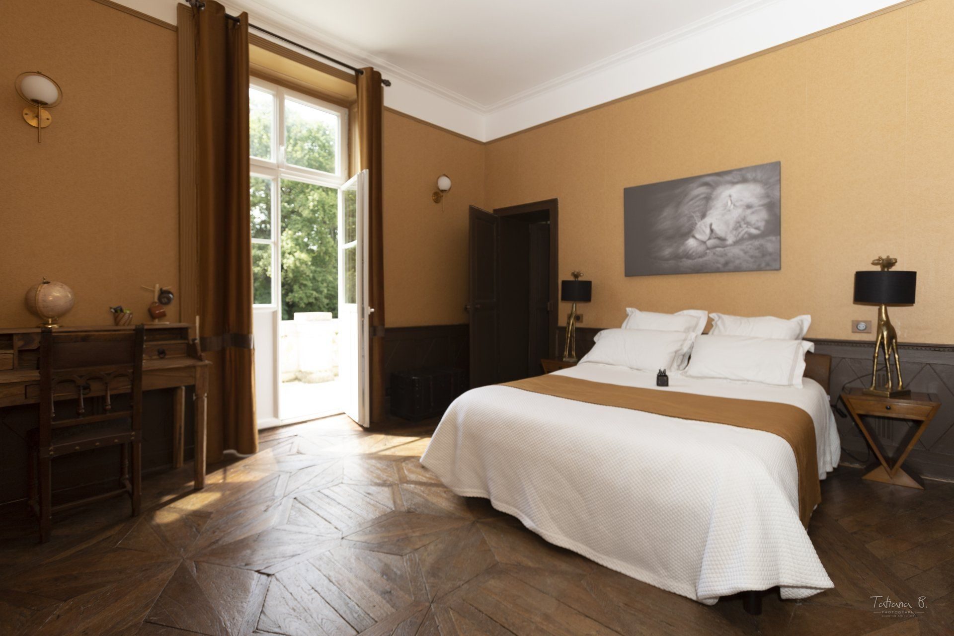 Chambre bleue à fresque, Escale en Famille, Château l'Escale à Vair-sur-Loire