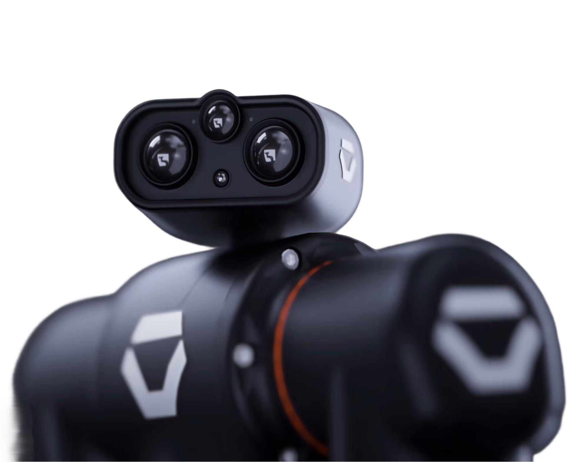 Bolt robot head with stereo cameras above its torso