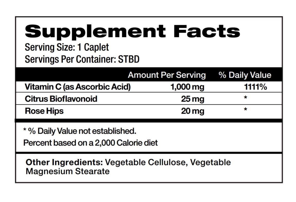 Supplement Facts panel for this stock formula
