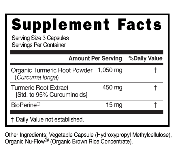Supplement Facts panel for this stock formula