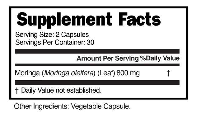 Supplement Facts panel for this stock formula