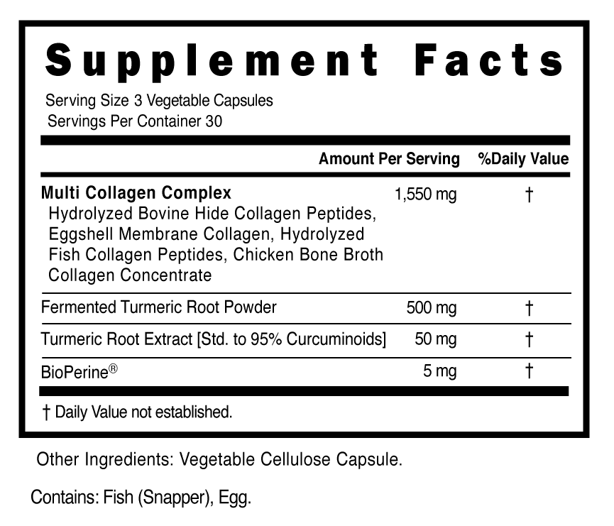 Supplement Facts panel for this stock formula