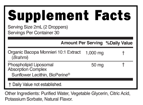 Supplement Facts panel for this stock formula