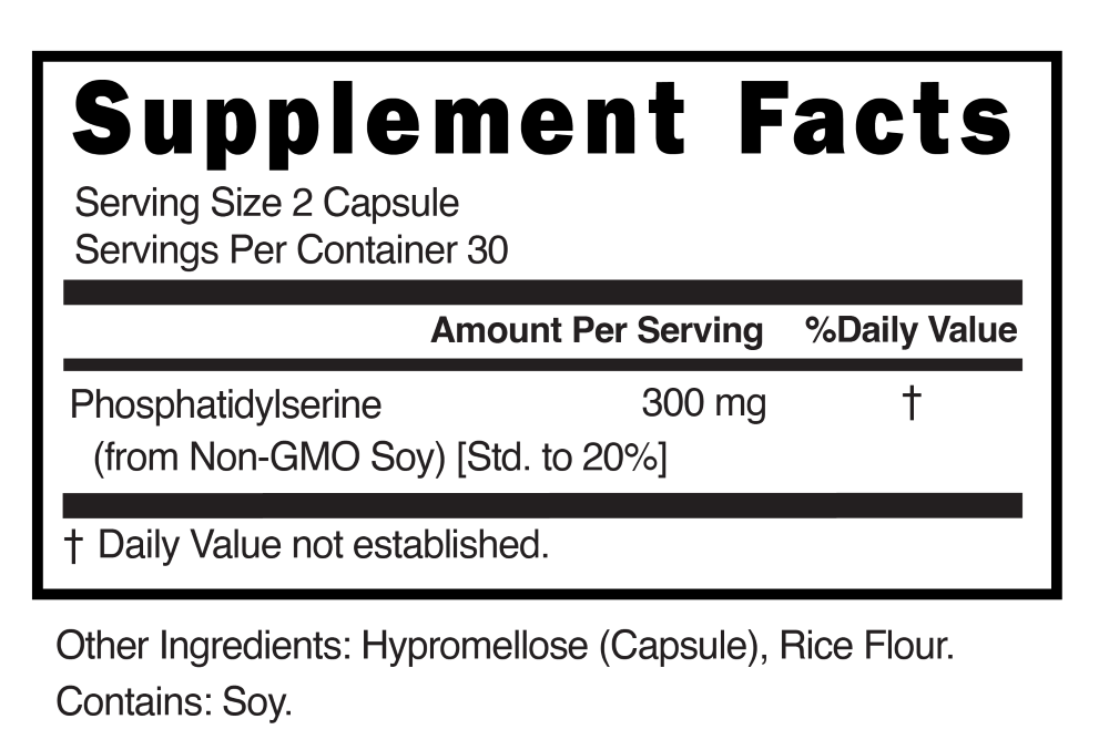 Supplement Facts panel for this stock formula