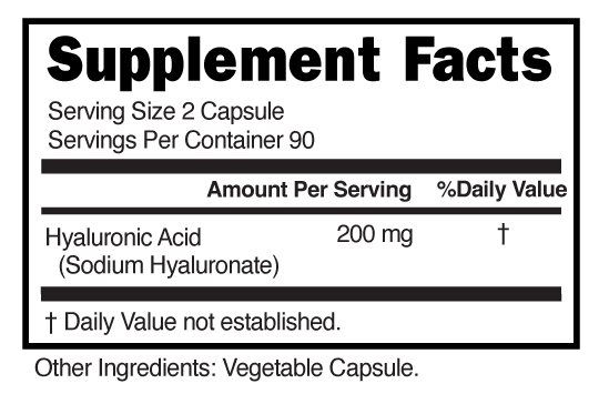 Supplement Facts panel for this stock formula
