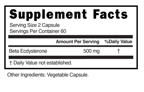 Supplement Facts panel for this stock formula
