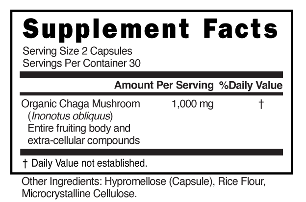 Supplement Facts panel for this stock formula