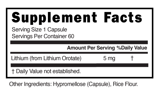 Supplement Facts panel for this stock formula
