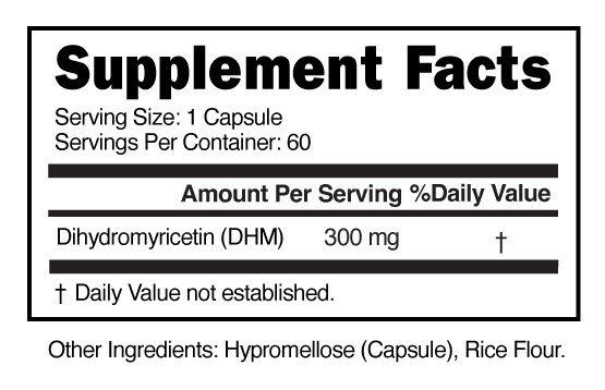 Supplement Facts panel for this stock formula