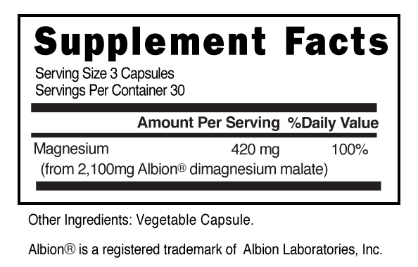 Supplement Facts panel for this stock formula