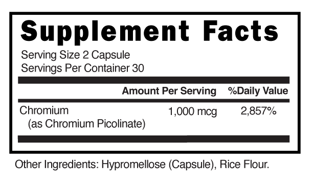 Supplement Facts panel for this stock formula