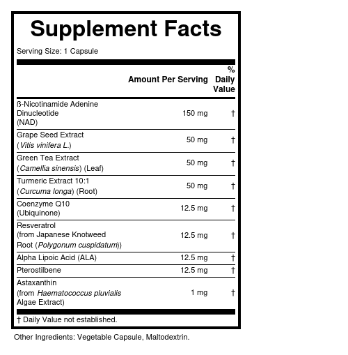 Supplement Facts panel for this stock formula